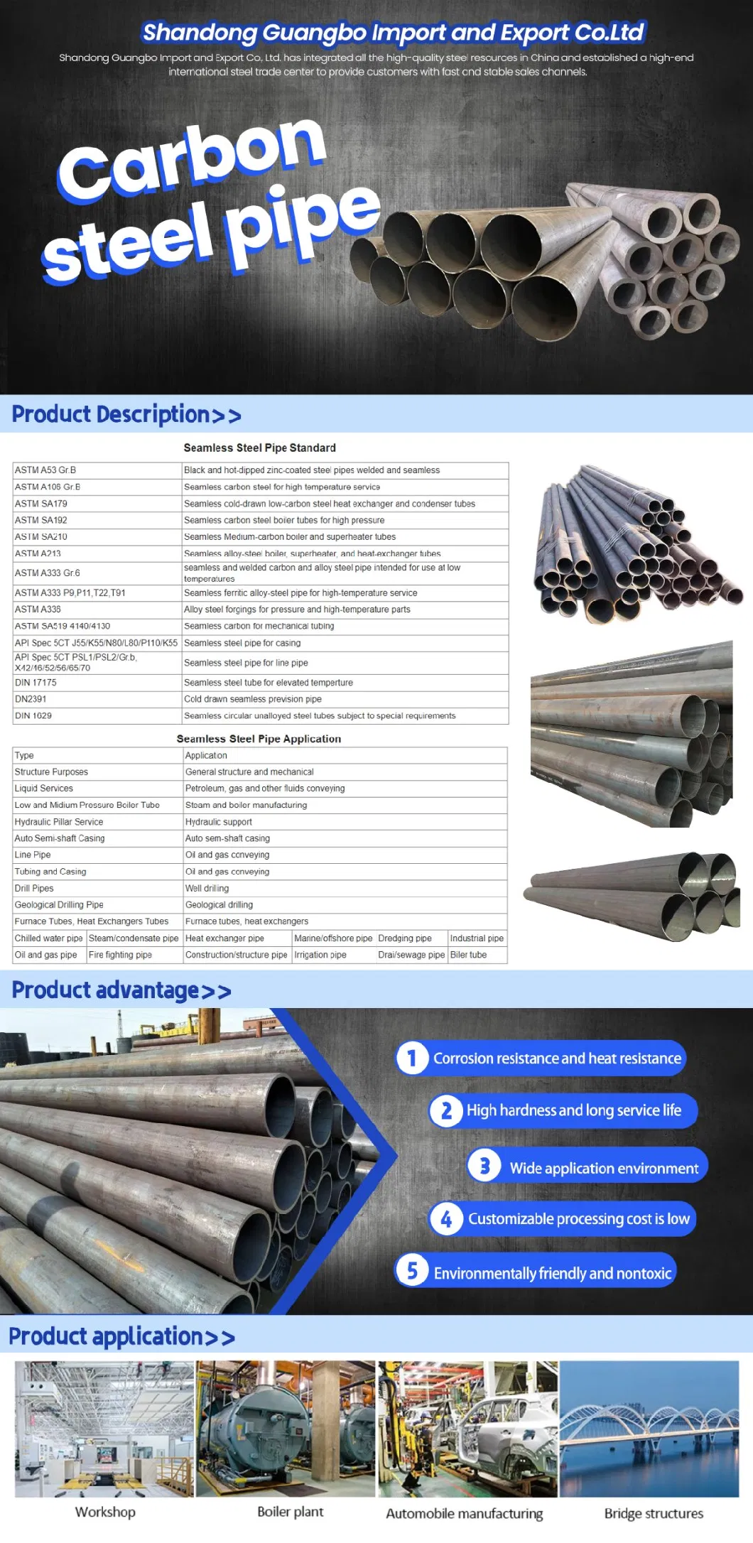 High Standard Direct Selling Steel Carbon Tube Seamless Line Pipe Mild Carbon Steel Tube Round Square Rectangle SSAW Sawl API 5L CS ERW Welded Steel Pipe